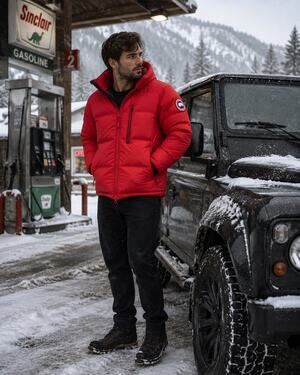 Canada Goose 5066M Red Down Puffer Jacket Men's XL Made in Canada